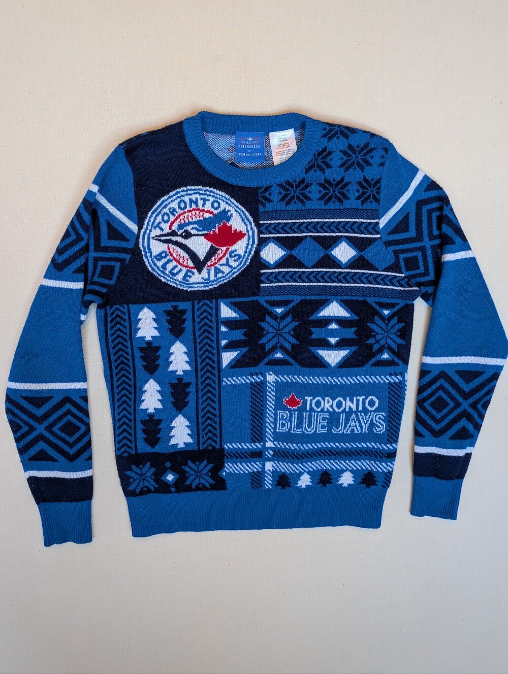 Toronto Blue Jays Knit Sweater Kids Medium 10/12 Baseball Ugly Christmas Holiday